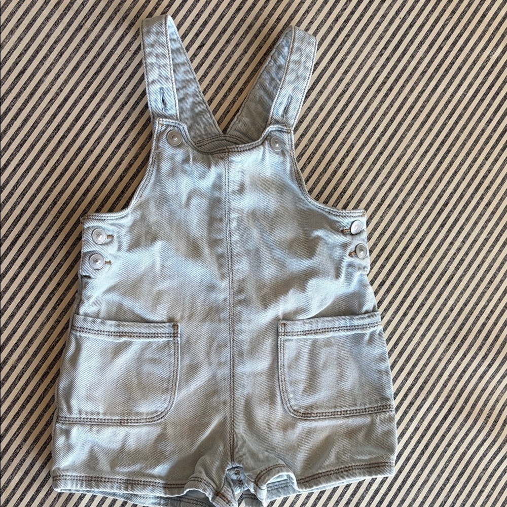 wonder nation Light Blue Denim Short Overalls